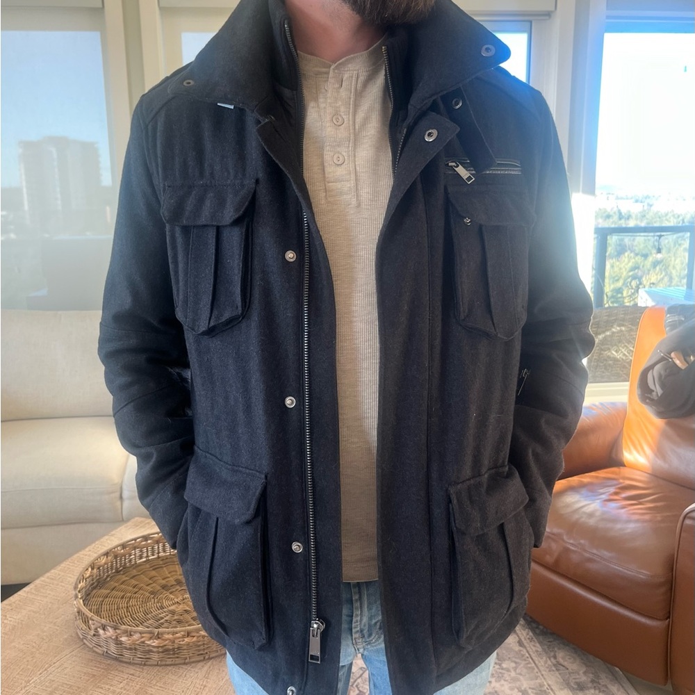 Men's Black Utility Jacket (charcoal)